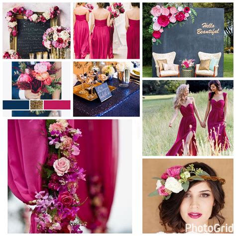 Raspberry, Navy Blue, and Gold Wedding Color Scheme | Raspberry wedding ...