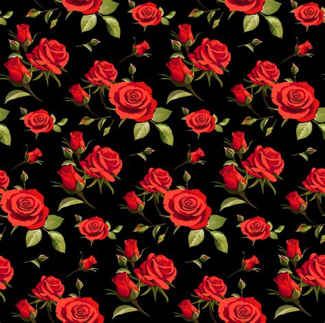 Seamless Rose Pattern Vector Material 04 Welovesolo