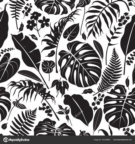 Tropical Leaves Silhouette Pattern Stock Vector Image By ©valiva 181249960