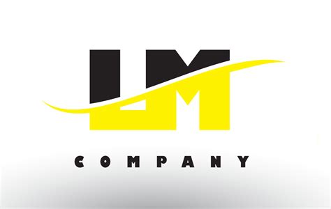 Logotipo De Letra Lm Lm Negro Y Amarillo Con Swoosh 5040620 Vector En