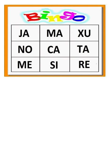 Jogo Bingo Silábico Aprender e Brincar Education Games Outlook