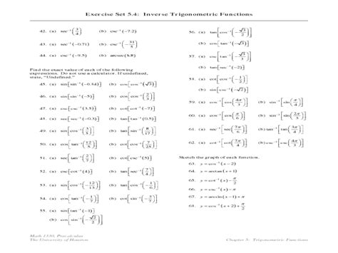 Inverse trig functions & composite trig functions worksheet. Inverse Trig Functions Worksheet With Answers - Nidecmege