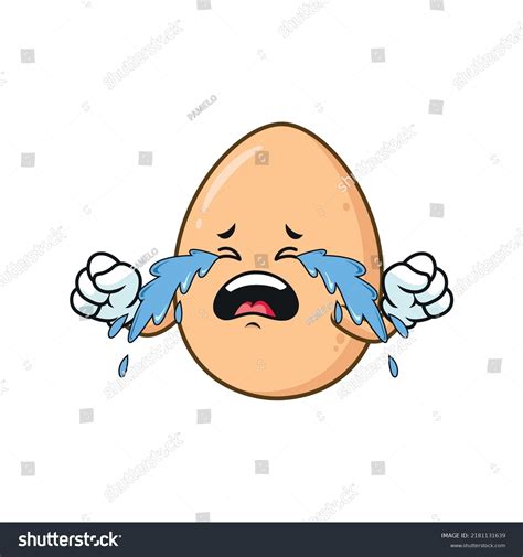 Vector Cartoon Character Mascot Egg Crying Stock Vector Royalty Free