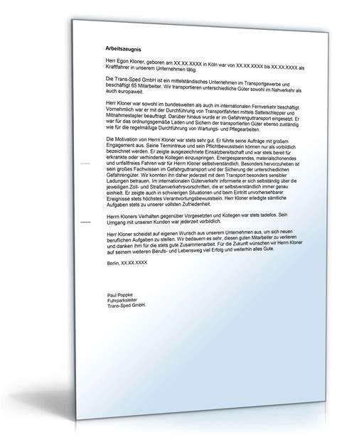 Wir bieten ihnen kostenlose arbeitszeugnis muster, vorlagen und formulierungen für über 100 verschiedene berufe. Arbeitszeugnis Berufskraftfahrer: Rechtssichere Muster