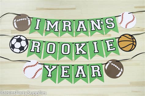 Sports Birthday Banner With Basketball Baseball Soccer And Etsy