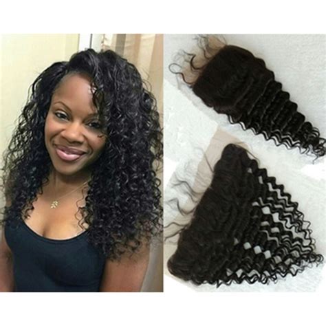 Malaysian Full Lace Frontal Closure Free Shipping 13x4 Ear To Ear Lace Frontals Deep Wave With