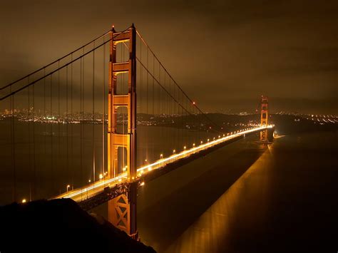 Golden Gate Bridge San Francisco Bridge Lights Night Photography