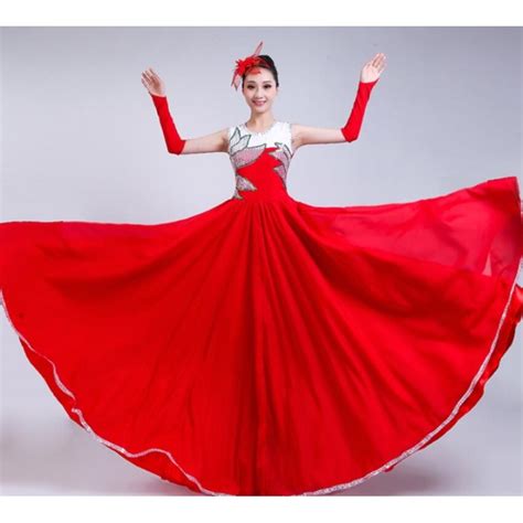 Red Flamenco Dress Female Opening Dance Big Swing Spanish Bullfighting Dance Costume Opening