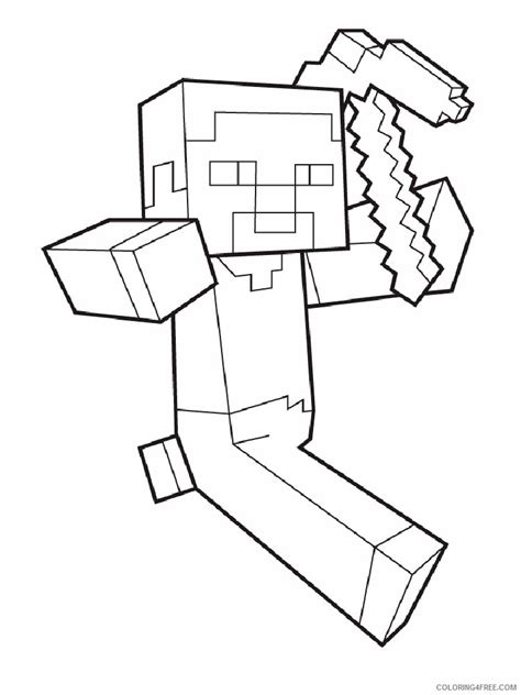 Printable Minecraft Steve And Alex Coloring Pages Minecraft