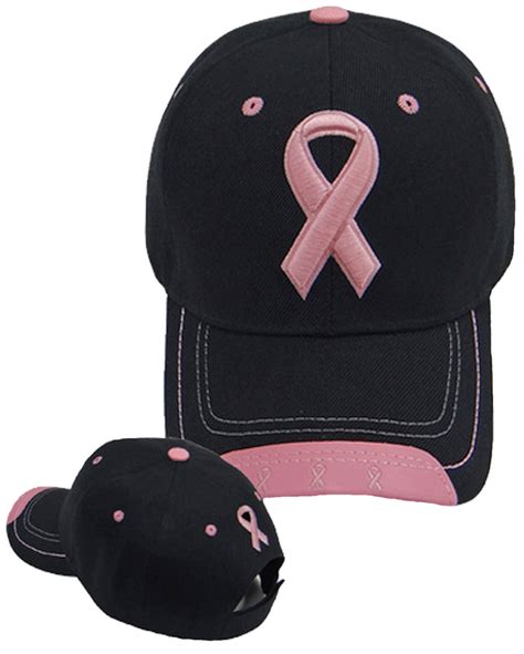 Pink Ribbon Hat Breast Cancer Awareness Womens Black Baseball Cap Buy