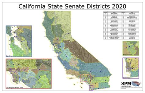 2022 California State Senate Wall Map Wall Maps California State Map