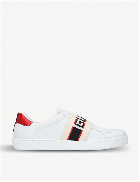 Gucci Stripe Leather Sneaker In White For Men Save 24 Lyst