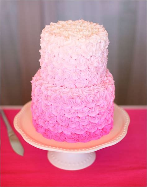 Amazing Pink Ombre Summer Wedding Cake Pink Pinterest