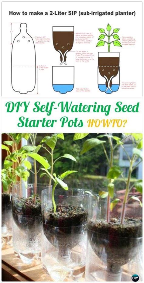 DIY Self Watering Seed Starter Pot Planter Bottle Garden Diy Garden