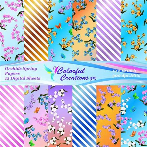 Sale Orchid Spring Digital Papers Spring Digital Papers Orchid