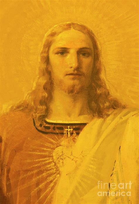 The Detail Of Painting Of Sacred Heart Of Resurrected Jesus Pyrography