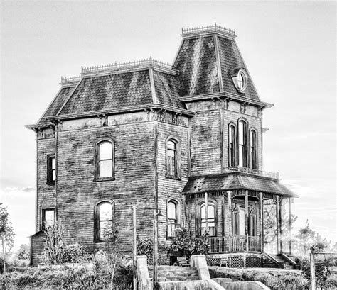 Bates Motel Haunted House Black And White Photograph By