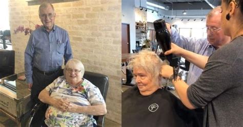 Elderly Man Learning To Style His Wifes Hair In A Salon After She Suffered A Stroke Is True Love