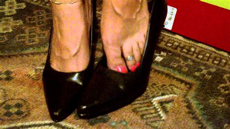mistress mexi femdom shoeplay slowly puts long toenail latina feet into her heels youtube