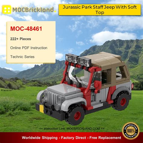 Technic Moc 48461 Jurassic Park Staff Jeep With Soft Top By Miro
