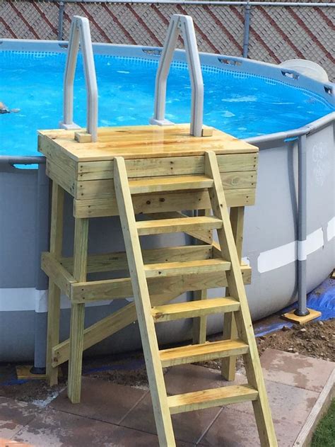 Platform With Ladder For Intex Steel Frame Pool 18 X 52 Pool