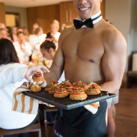 brunch served by butlers in the buff was the perfect way to get day 2 of the most epic