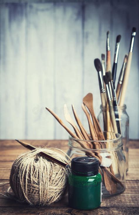 Set Of Art And Craft Tools Stock Image Image Of Concept 70049747