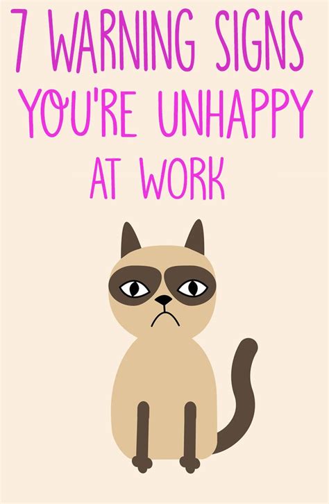 7 Warning Signs Youre Unhappy At Work Unhappy At Work Unhappy