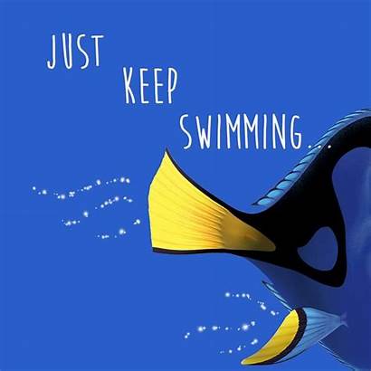 Swimming Keep Dory Quotes Nemo Finding Disney