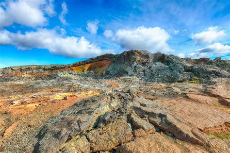 Exotic View Of Lavas Field In The Geothermal Valley Leirhnjukur Near