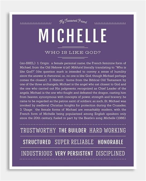 michelle name art print names with meaning classic names names