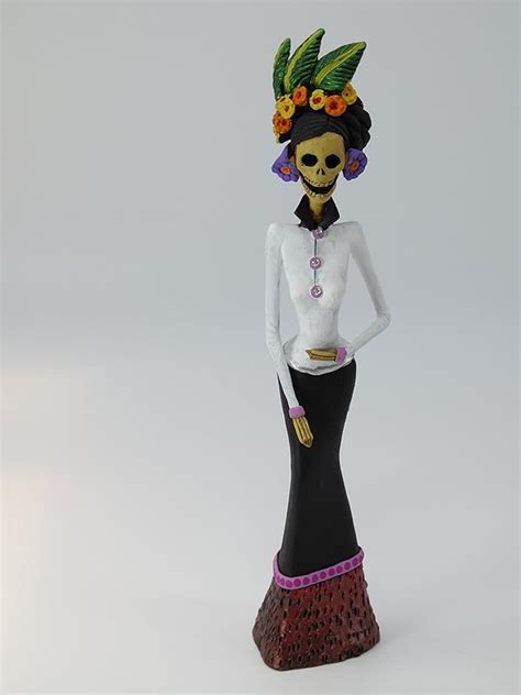 Beautiful Catrina Handmade Clay Sculpture Mexican Day Of