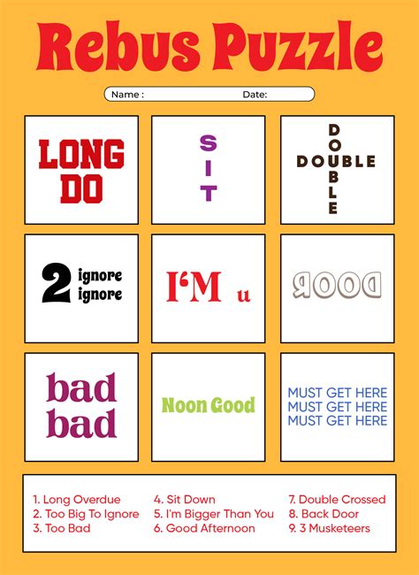 Printable Rebus Puzzle Brain Teasers Answers Brainteaserswith Images And Photos Finder