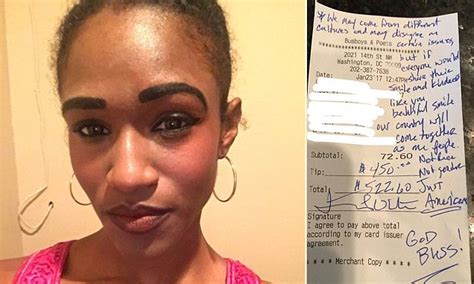 Washington D C Waitress Receives Tip And Kind Note Daily Mail Online