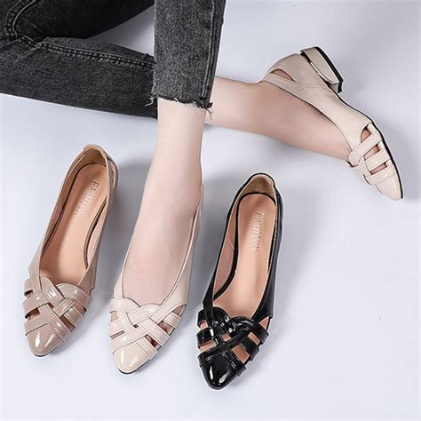 Womens Pointed Toe Low Heel Comfortable Loafers Miggon