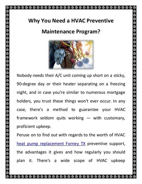 Why You Need A Hvac Preventive Maintenance Program