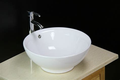 This vessel bathroom sink is designed to sit on the countertop and be appreciated for its unique styling. Basin Sink Bowl Countertop Ceramic Bathroom Vessel ...