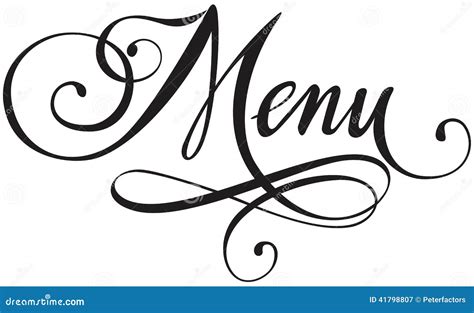 Menu Stock Vector Illustration Of White Scroll Calligraphy 41798807