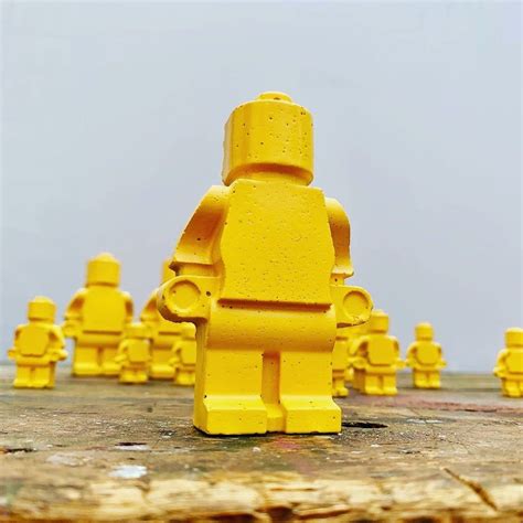Large Yellow Concrete Lego Man Concrete Robot Concrete Etsy Lego