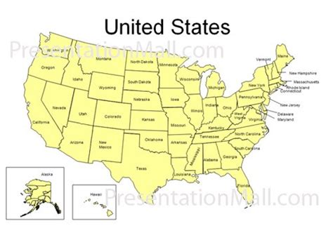 Editable Us Map With States For Powerpoint