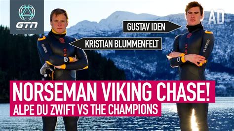 Norway's kristian blummenfelt delivered a devastating late surge to break clear on a sweltering the norwegian, kristian blummenfelt, celebrates winning gold medal after his breakaway on the. Norseman Viking Chase | Alpe Du Zwift Vs Kristian ...