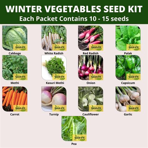 13 Winter Vegetables Seed Kit Gard E Fi