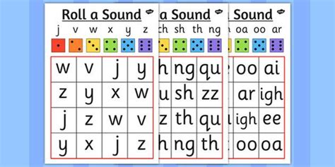 Roll A Sound Activity Mat Phase 3 Phonemes Phonics Phonics Lessons