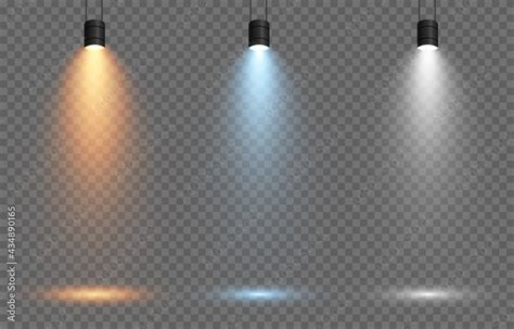 Vecteur Stock Vector Set Of Light Light Source Studio Lighting Walls