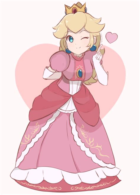 Princess Peach Wink Taunt Full Colored Sketch By Https