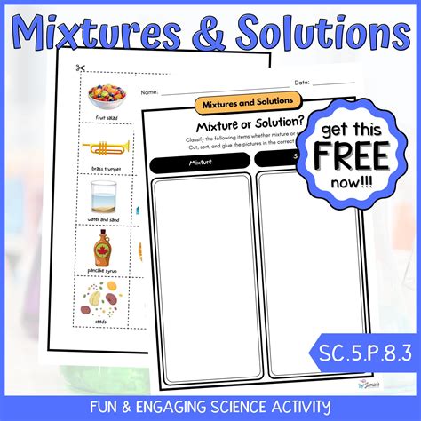 Free Mixture Or Solution Cut Sort And Glue Physical Science