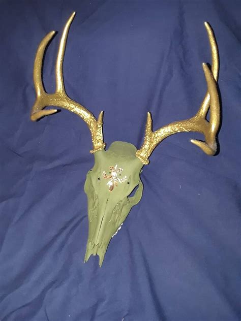 Hand Painted Whitetail Deer Skull Etsy