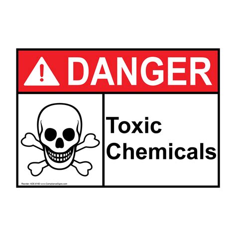 Ansi Danger Toxic Chemicals Sign Ade 6160 Chemical