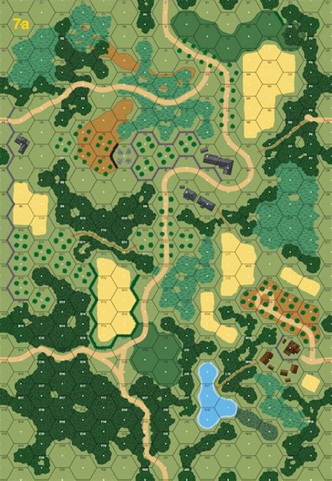 Advanced Squad Leader Map 7a Fantasy Map Hex Map Cartography