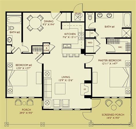 Condo C202 Floor Plan 2 Bedroom 2 Bath Second Floor Uni Flickr